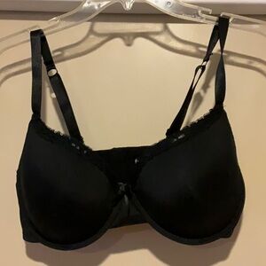 Body Embrace Black Full-Coverage lace trimmed Bra with Adjustable Straps 38C